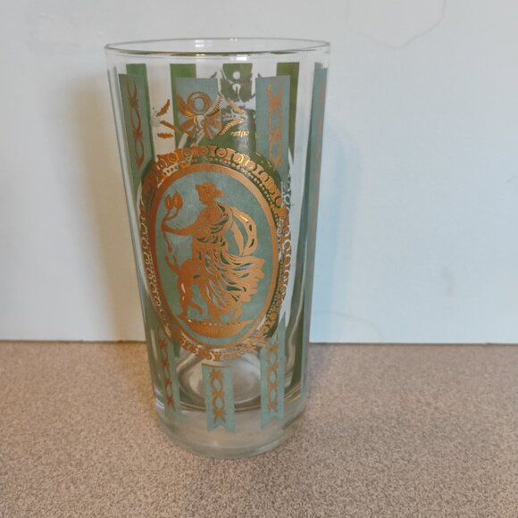 Cera Glass Vintage Athena Pattern Tall Tumbler/HiBall, set of 4 - Picture 4 of 5